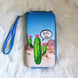 Cactus clutch wristlet wallet